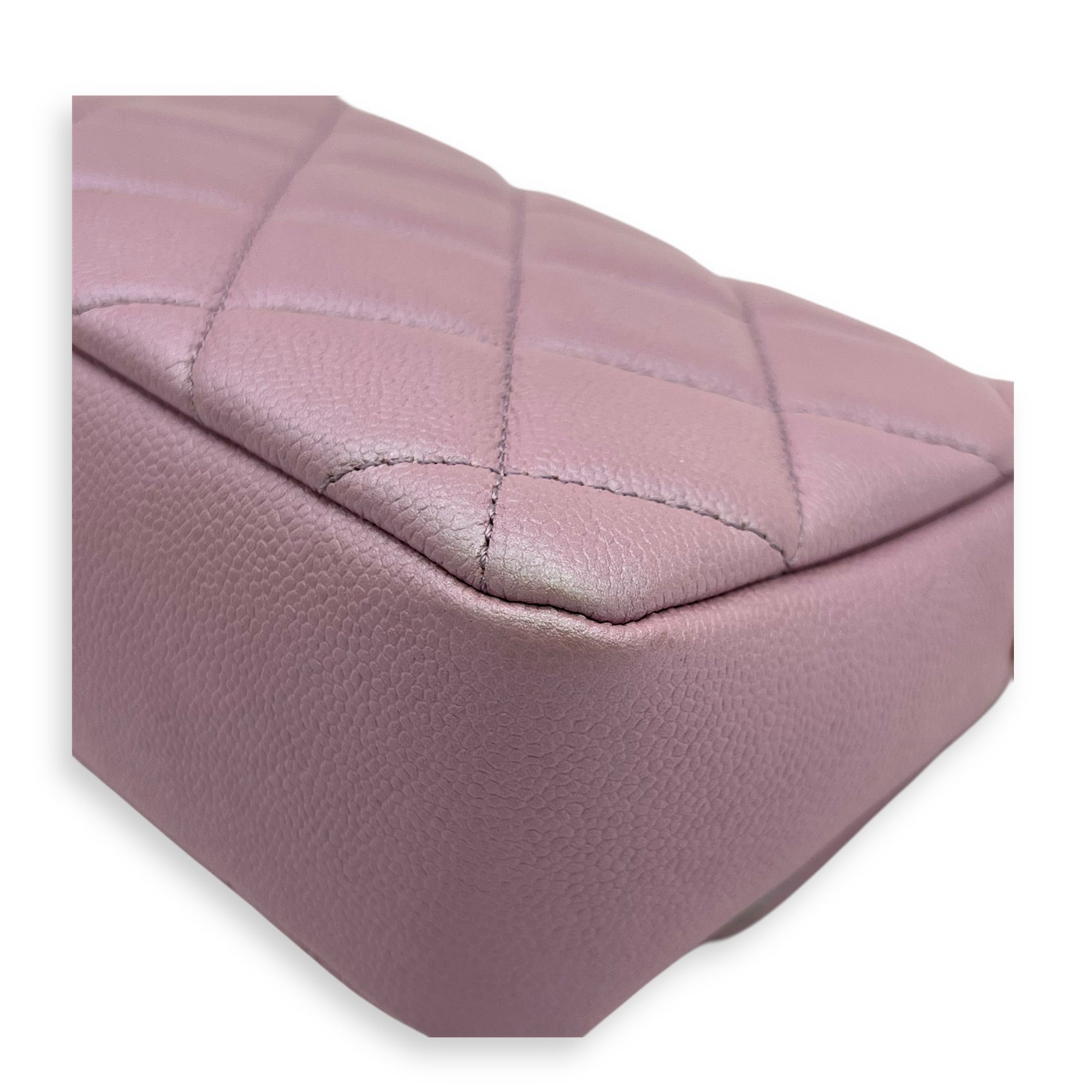 21K My Perfect Shoulder Bag Mini Iridescent Purple Pink in Caviar Leather, Gold hardware