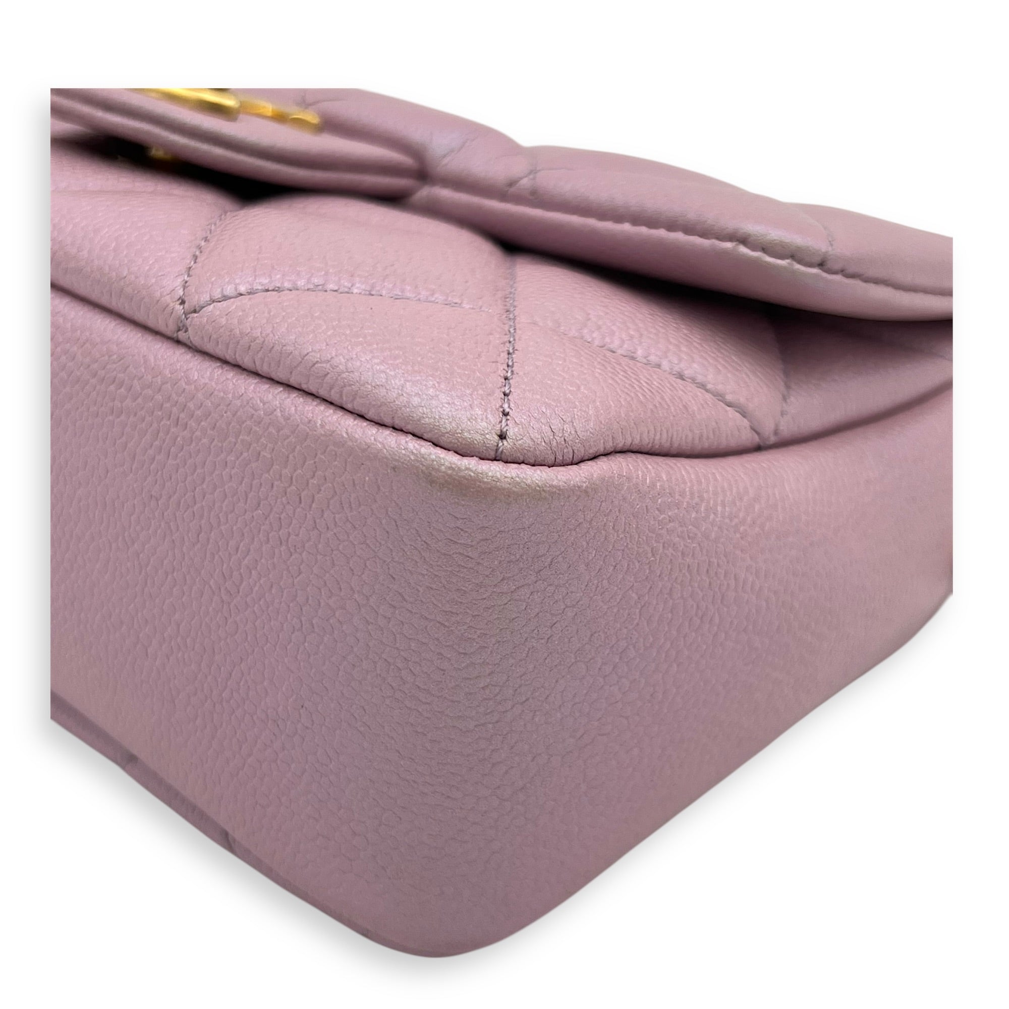 21K My Perfect Shoulder Bag Mini Iridescent Purple Pink in Caviar Leather, Gold hardware
