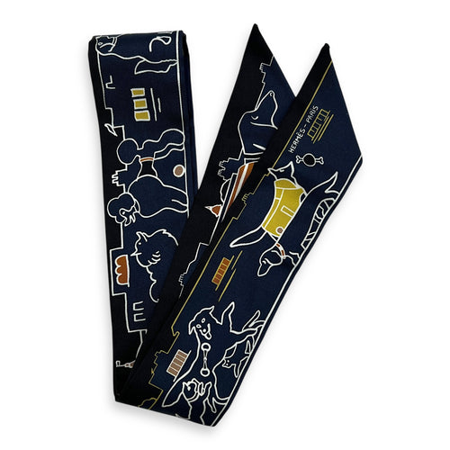 Les Chiens Parisiens Blue Twilly in Silk