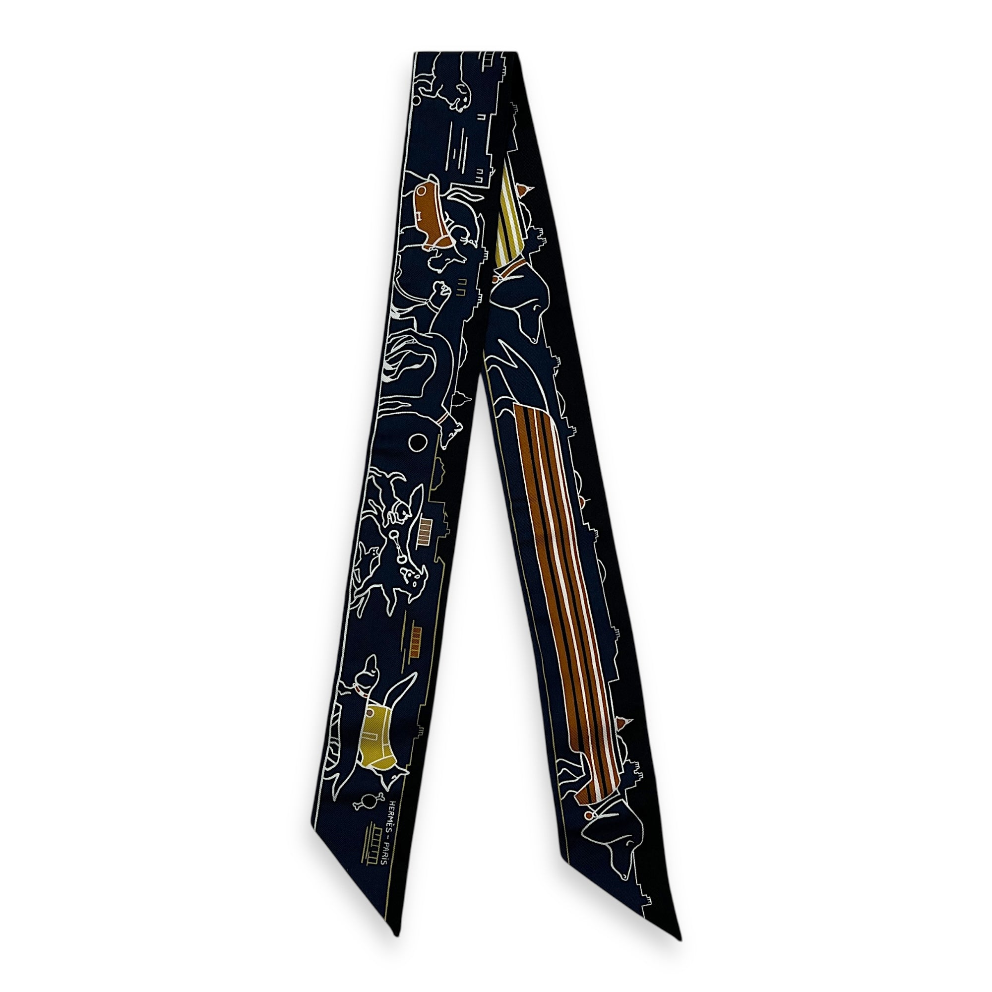 Les Chiens Parisiens Blue Twilly in Silk