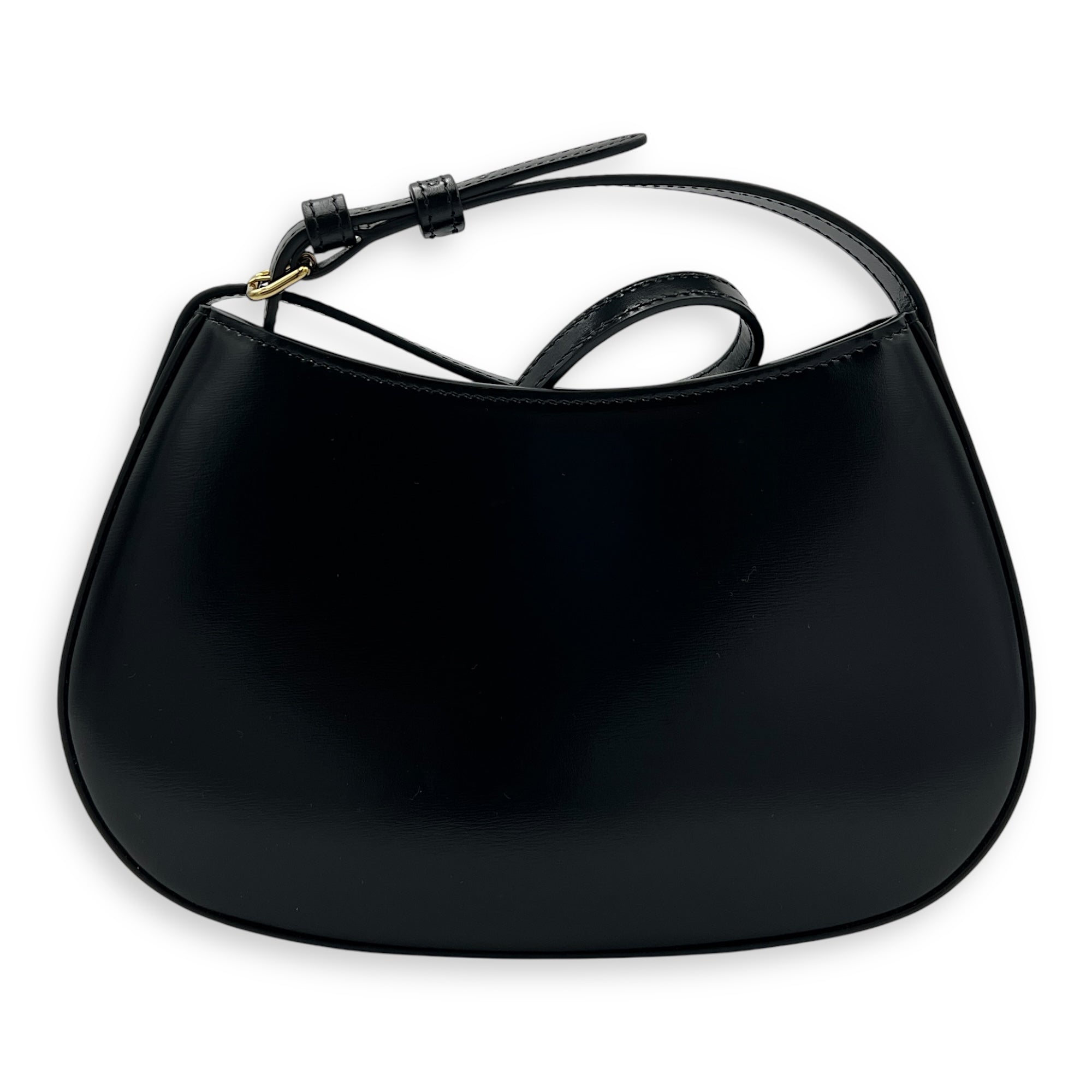 Tilly Black Shoulder Bag in Calfskin, Gold hardware