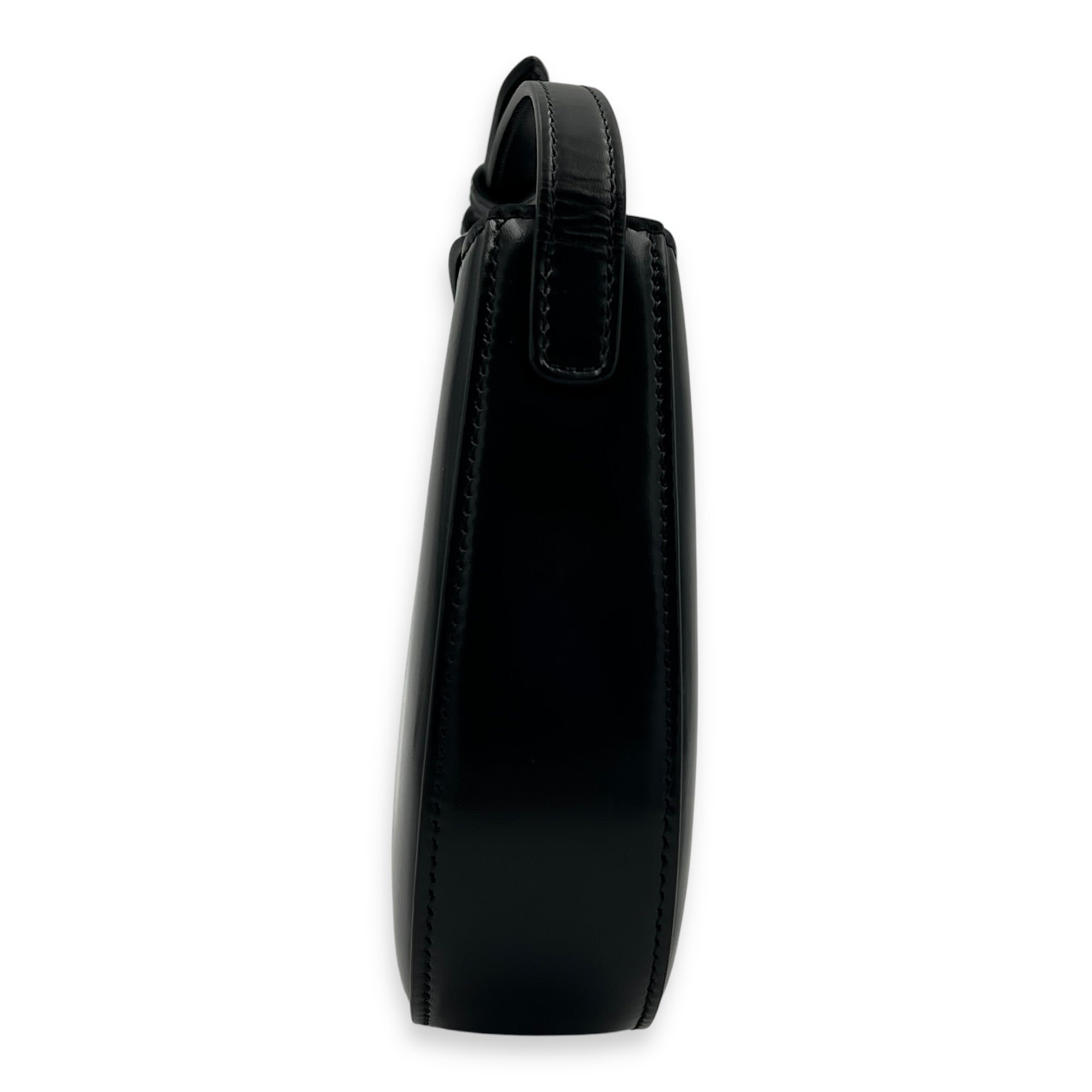 Tilly Black Shoulder Bag in Calfskin, Gold hardware