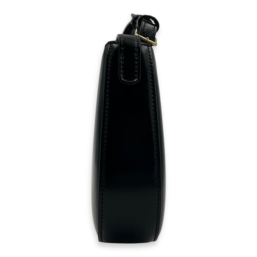 Tilly Black Shoulder Bag in Calfskin, Gold hardware