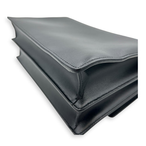 Sunset Shoulder Bag Large Black in Calfskin, Gold hardware