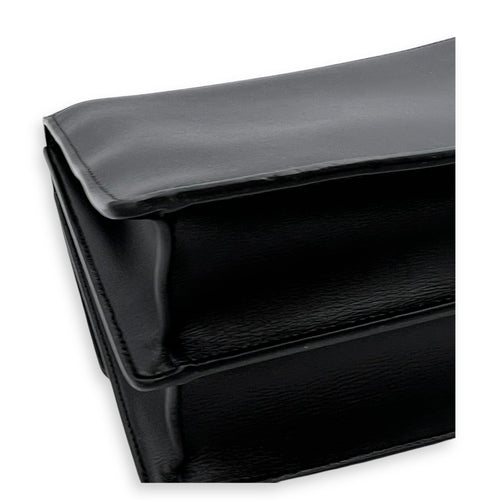 Sunset Shoulder Bag Large Black in Calfskin, Gold hardware