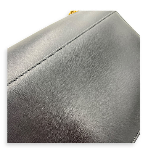 Sunset Shoulder Bag Large Black in Calfskin, Gold hardware