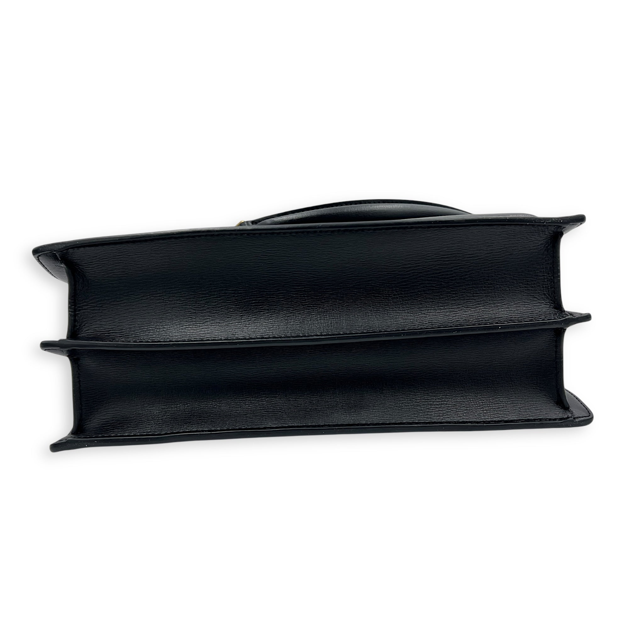 Sunset Shoulder Bag Large Black in Calfskin, Gold hardware