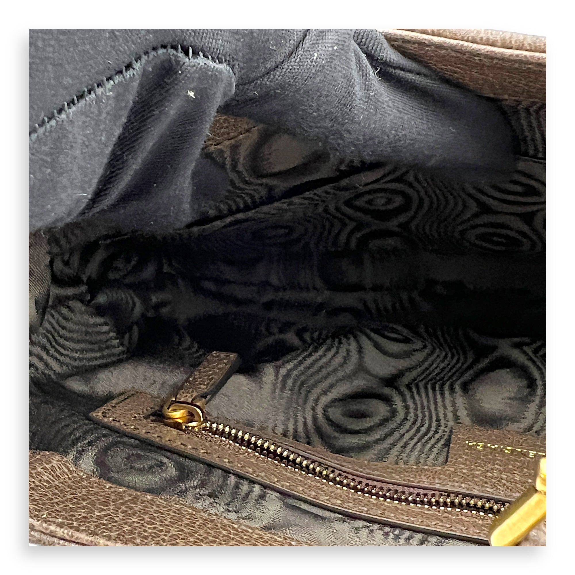 The hacker project JACKIE Top Handle Bag Brown in Coated Canvas, Brushed Gold hardware