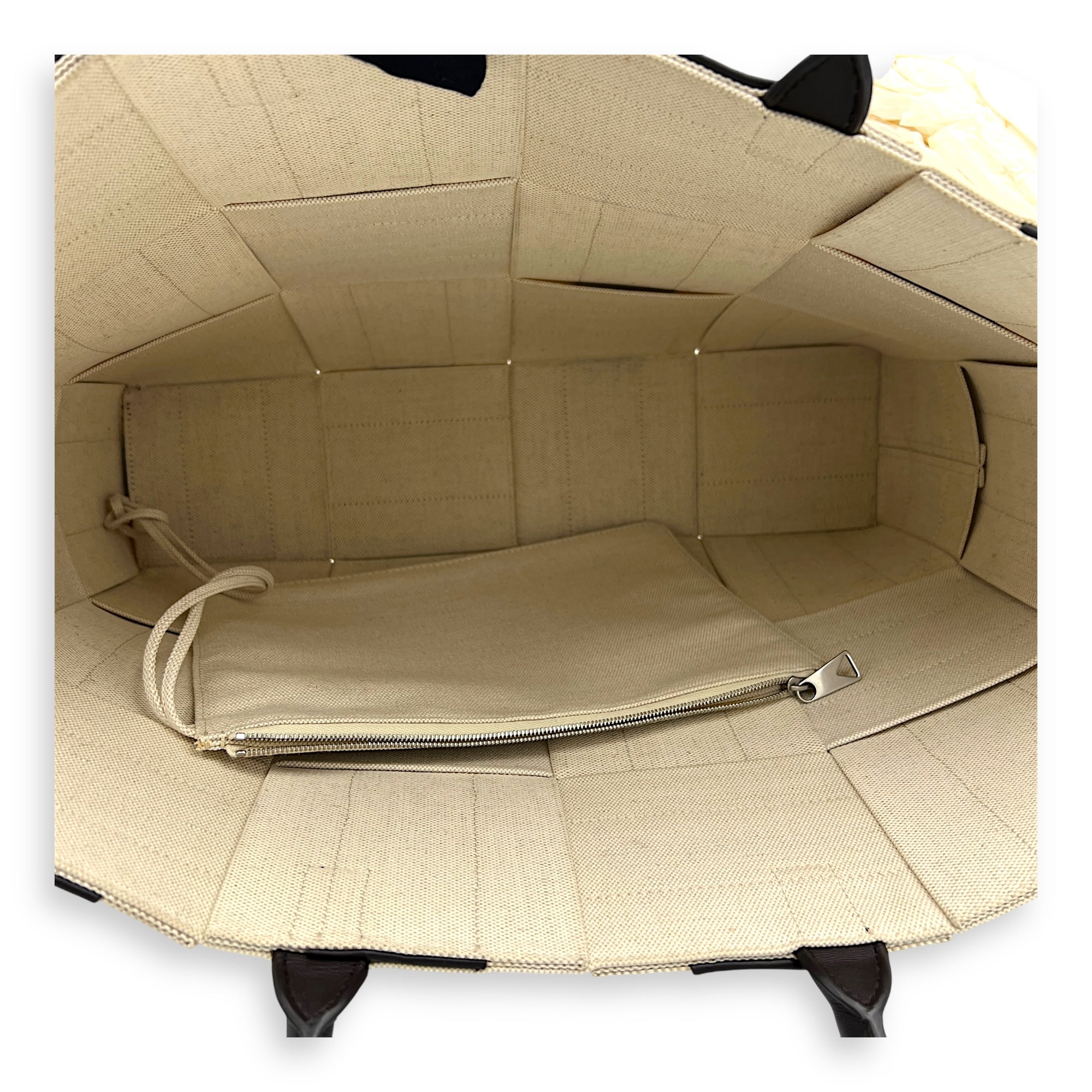 Arco Top Handle Bag Brown in Canvas