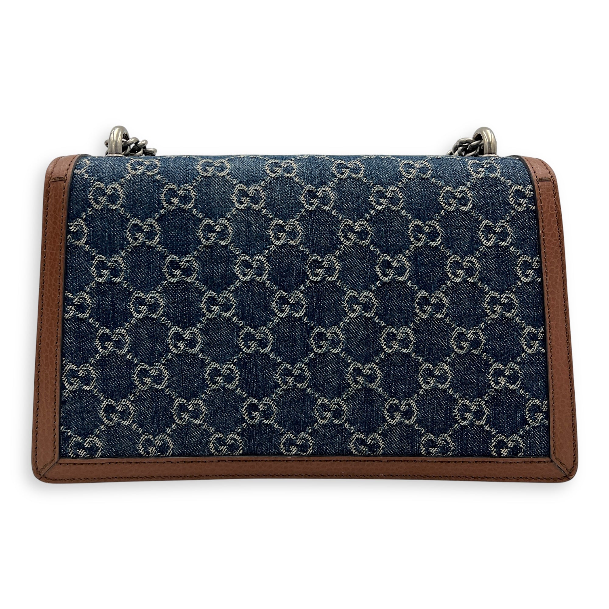 Dionysus Shoulder Bag Blue in Denim, Ruthenium hardware