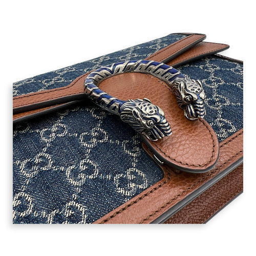 Dionysus Shoulder Bag Blue in Denim, Ruthenium hardware