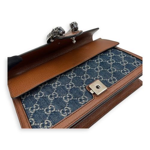 Dionysus Shoulder Bag Blue in Denim, Ruthenium hardware