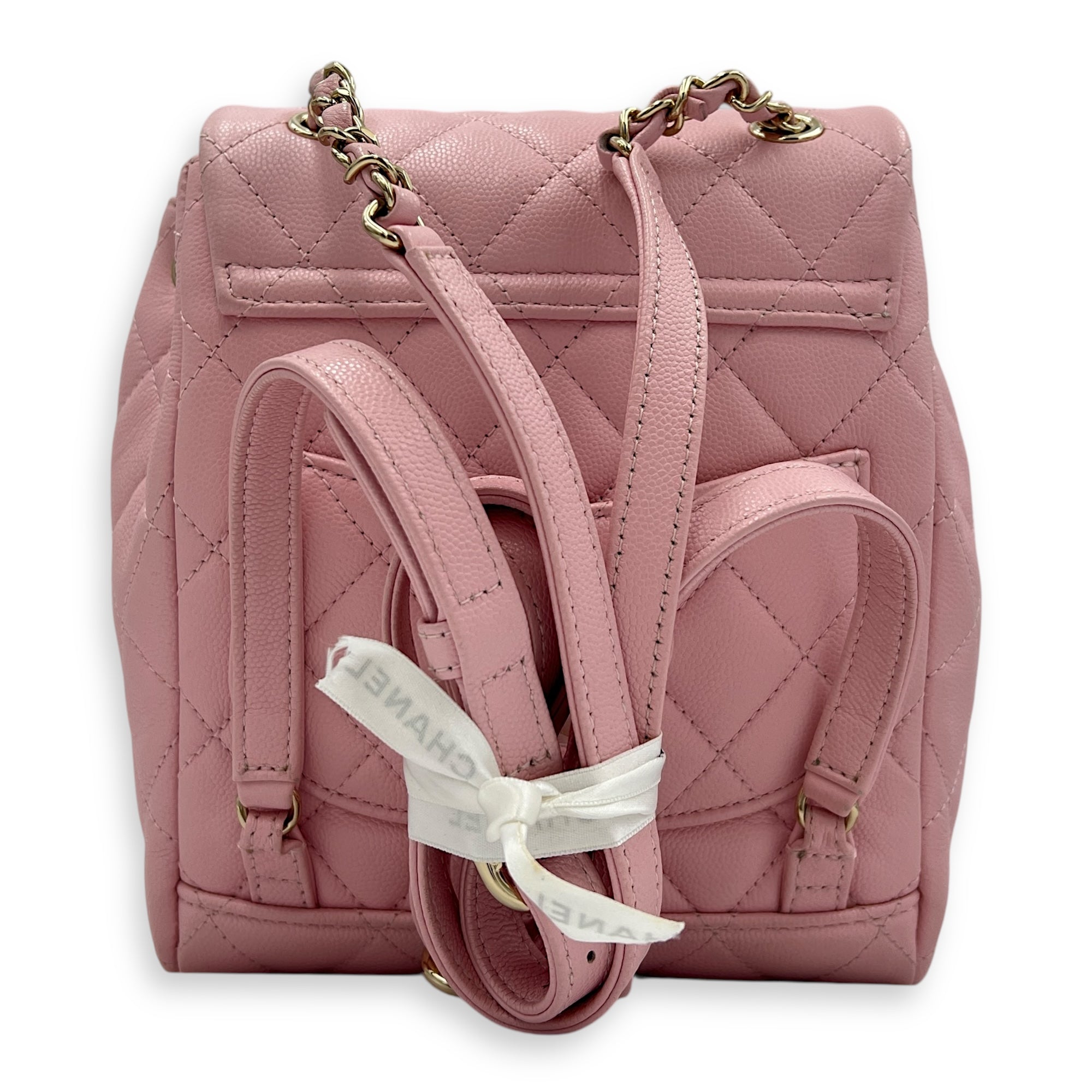 Urban Spirit Backpack Pink in Caviar Leather, Gold hardware