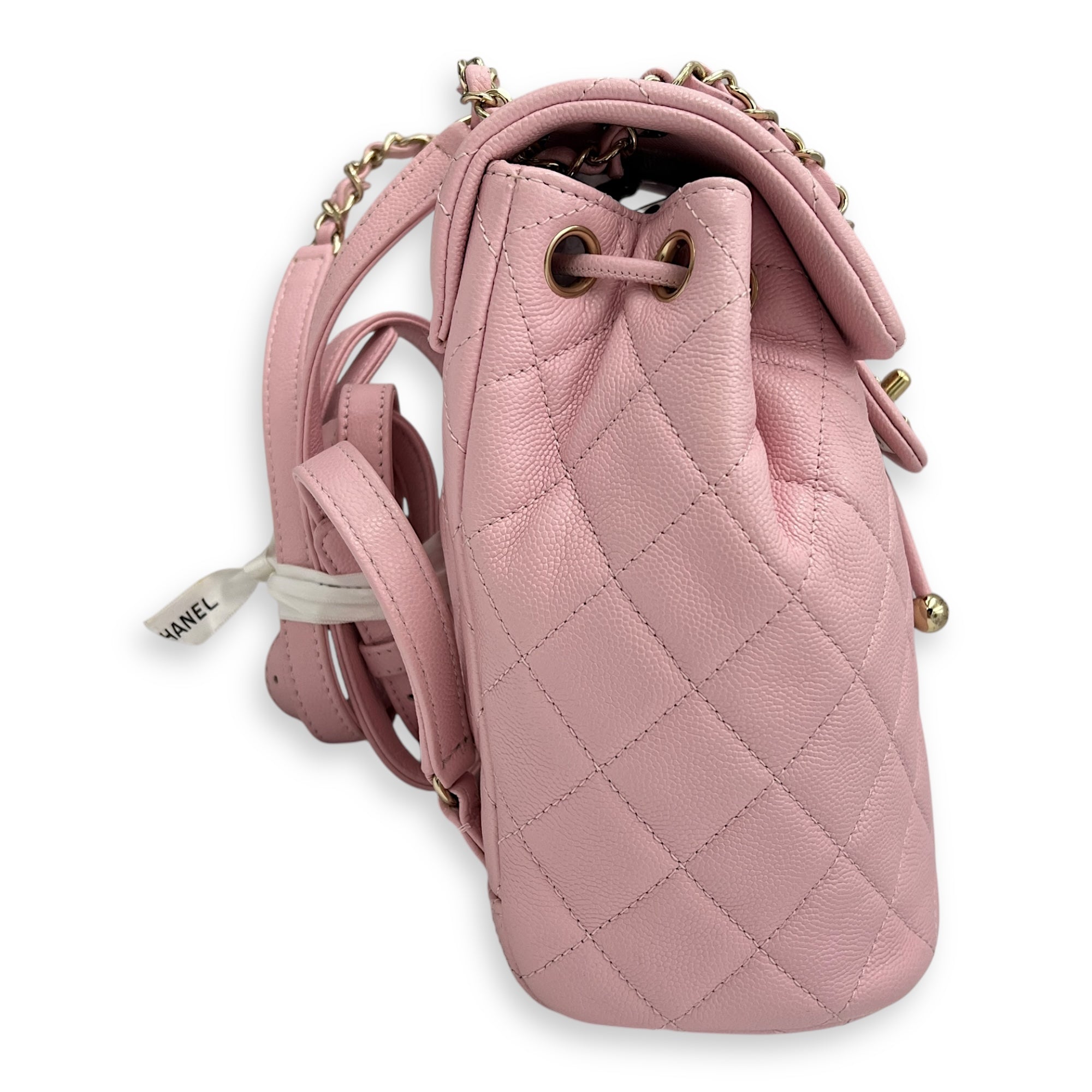 Urban Spirit Backpack Pink in Caviar Leather, Gold hardware