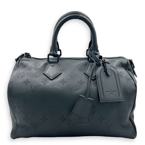 Speedy Bandouliere P9 Top Handle Bag 30 Black in Calfskin, Black hardware