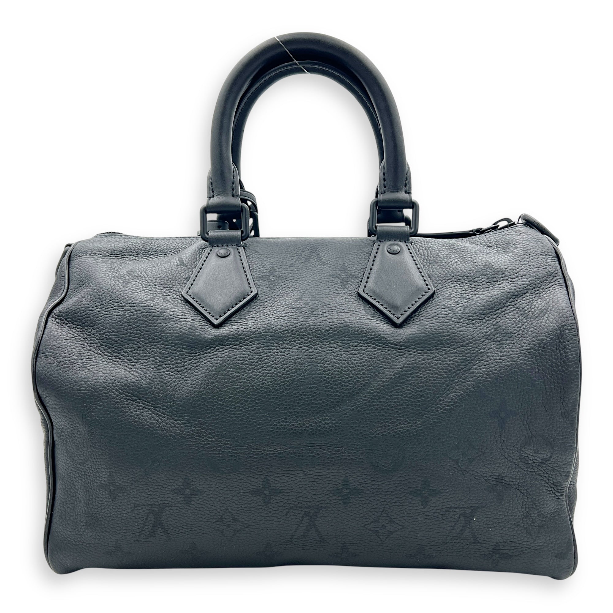 Speedy Bandouliere P9 Top Handle Bag 30 Black in Calfskin, Black hardware