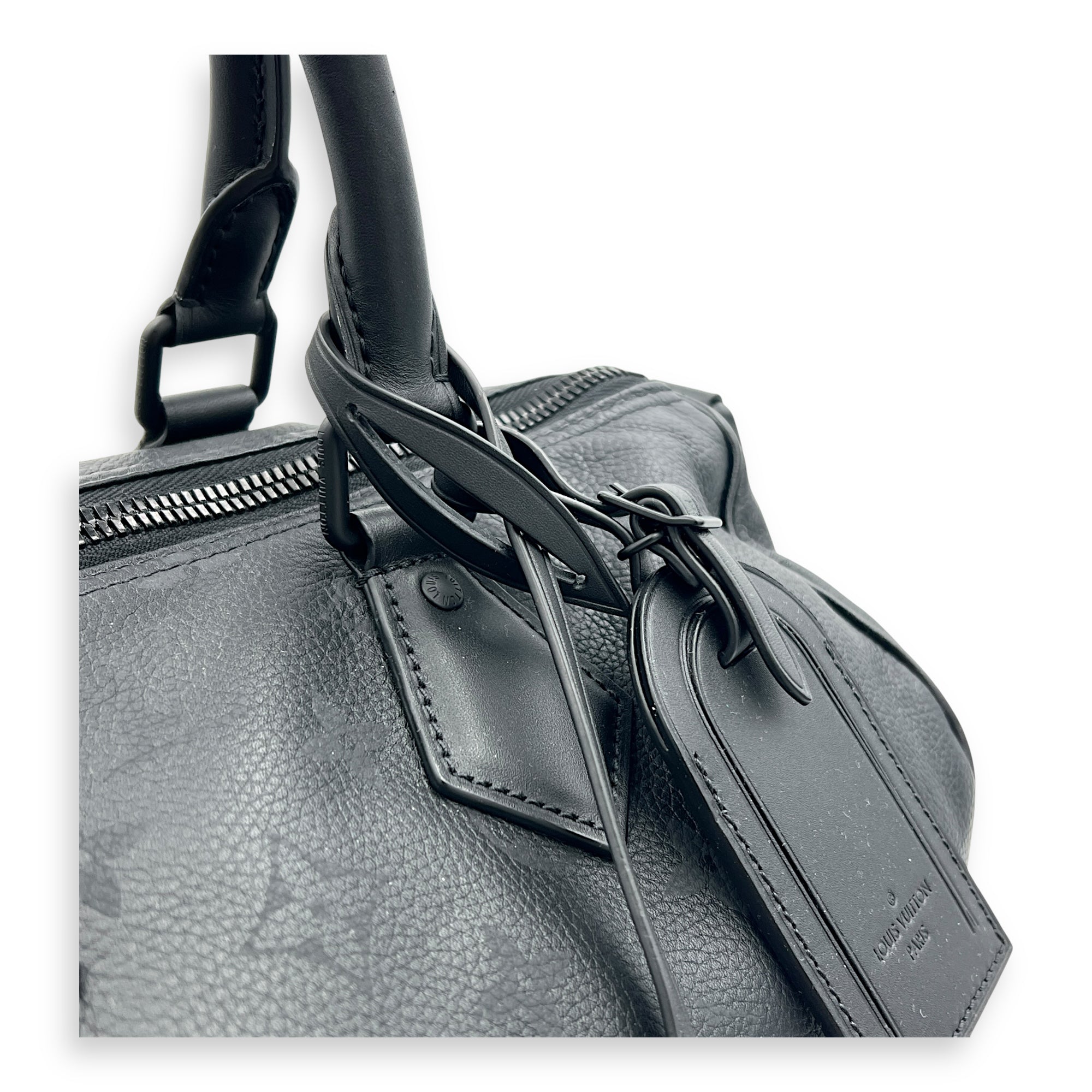 Speedy Bandouliere P9 Top Handle Bag 30 Black in Calfskin, Black hardware