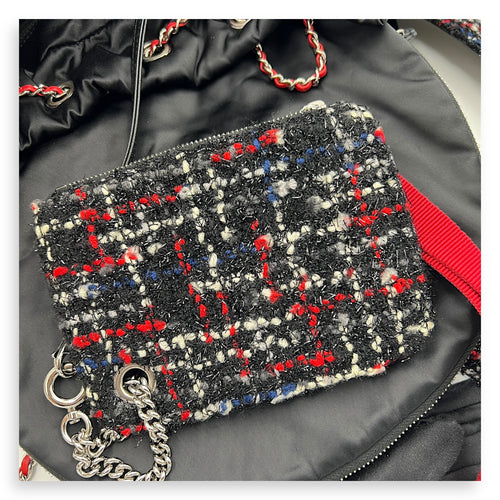 Astronaut Backpack Black in Nylon, Silver hardware