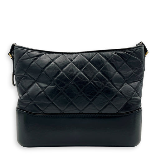 Gabrielle Shoulder Bag Black in Calfskin, Mixed hardware