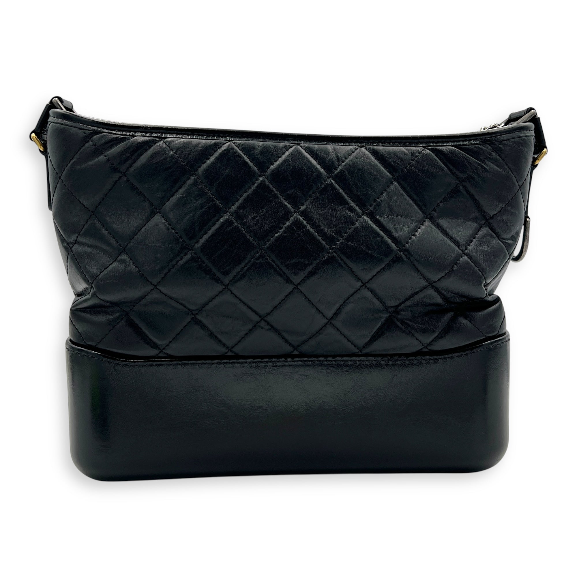 Gabrielle Shoulder Bag Black in Calfskin, Mixed hardware