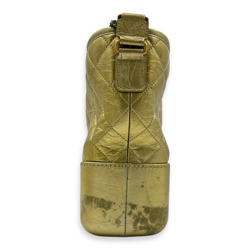 Gabrielle Medium Gold Shoulder Bag in Calfskin, Mixed hardware