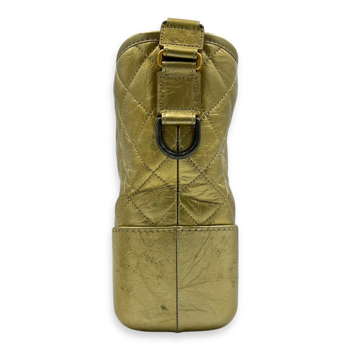 Gabrielle Medium Gold Shoulder Bag in Calfskin, Mixed hardware
