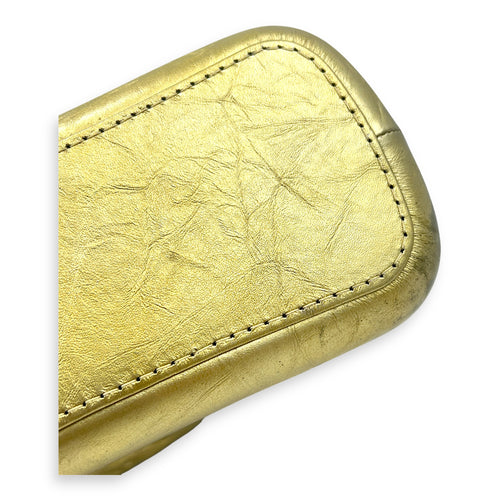 Gabrielle Medium Gold Shoulder Bag in Calfskin, Mixed hardware