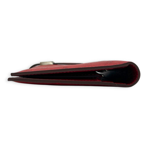 BEARN SOUFFLET Red in Ostrich, Silver hardware