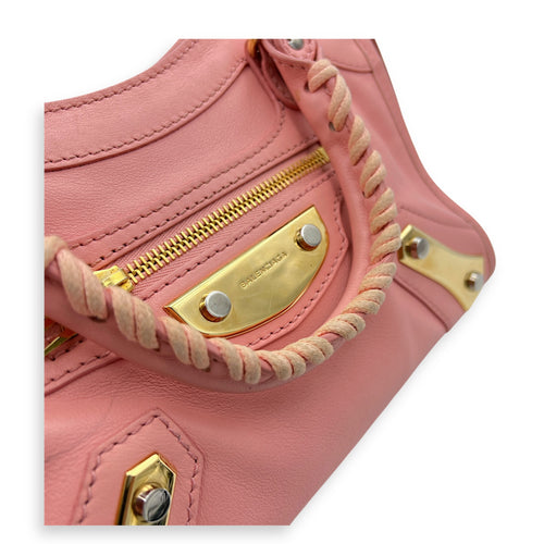 City Crossbody Bag Pink in Calfskin, Mixed hardware