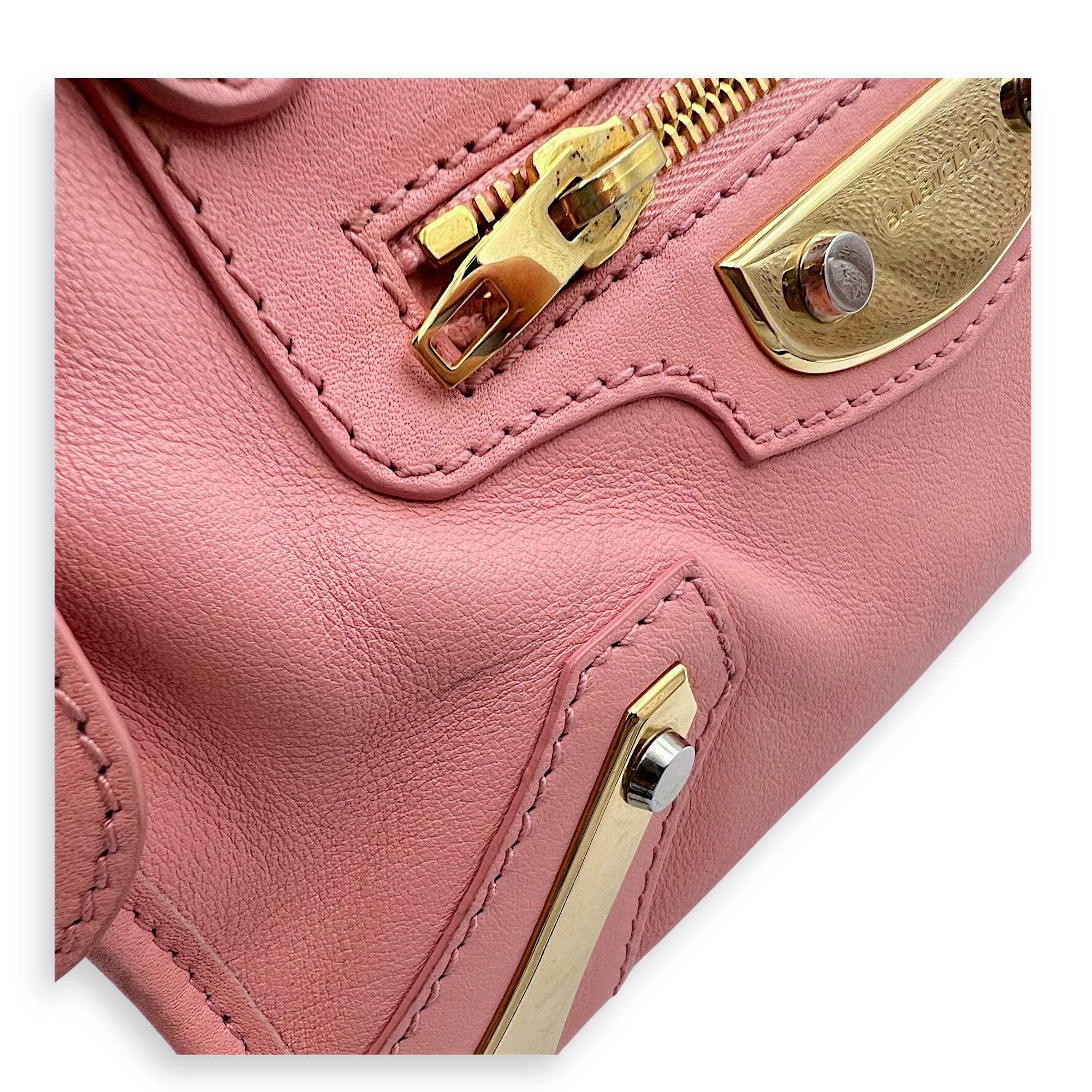 City Crossbody Bag Pink in Calfskin, Mixed hardware