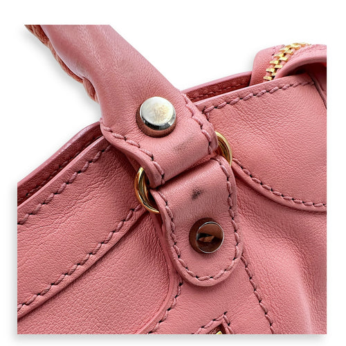 City Crossbody Bag Pink in Calfskin, Mixed hardware