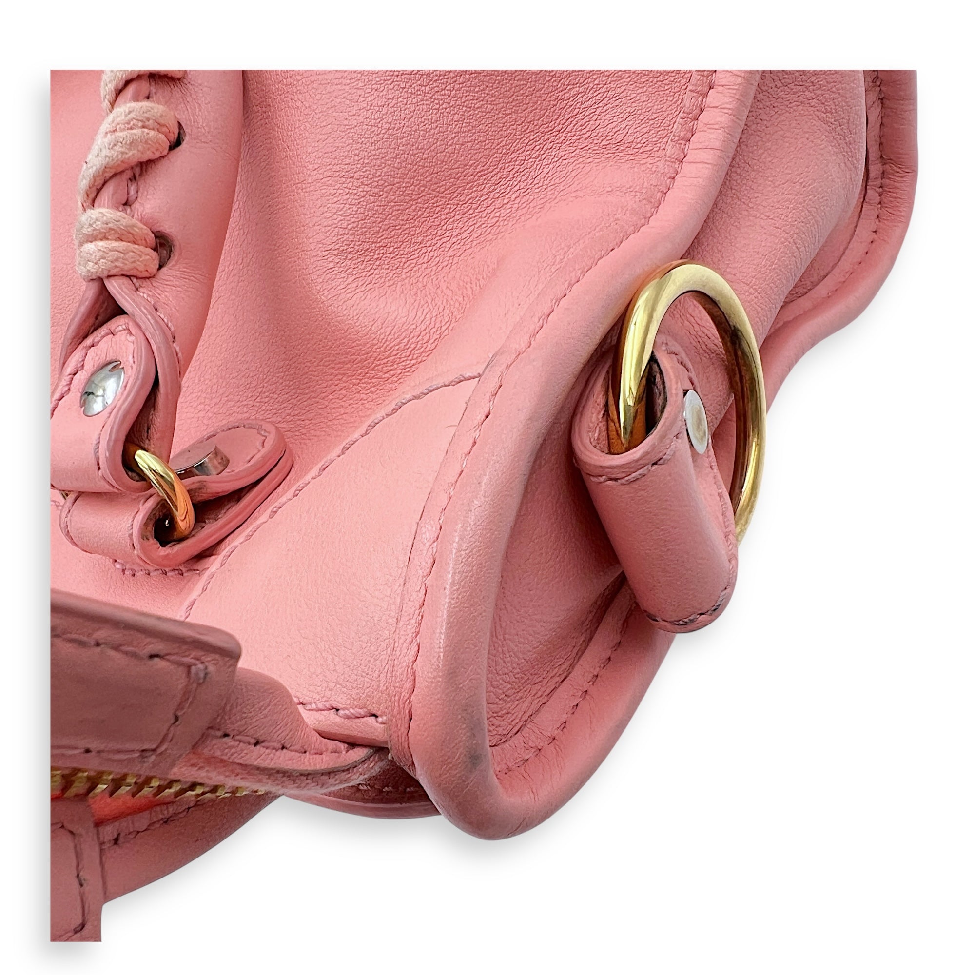 City Crossbody Bag Pink in Calfskin, Mixed hardware