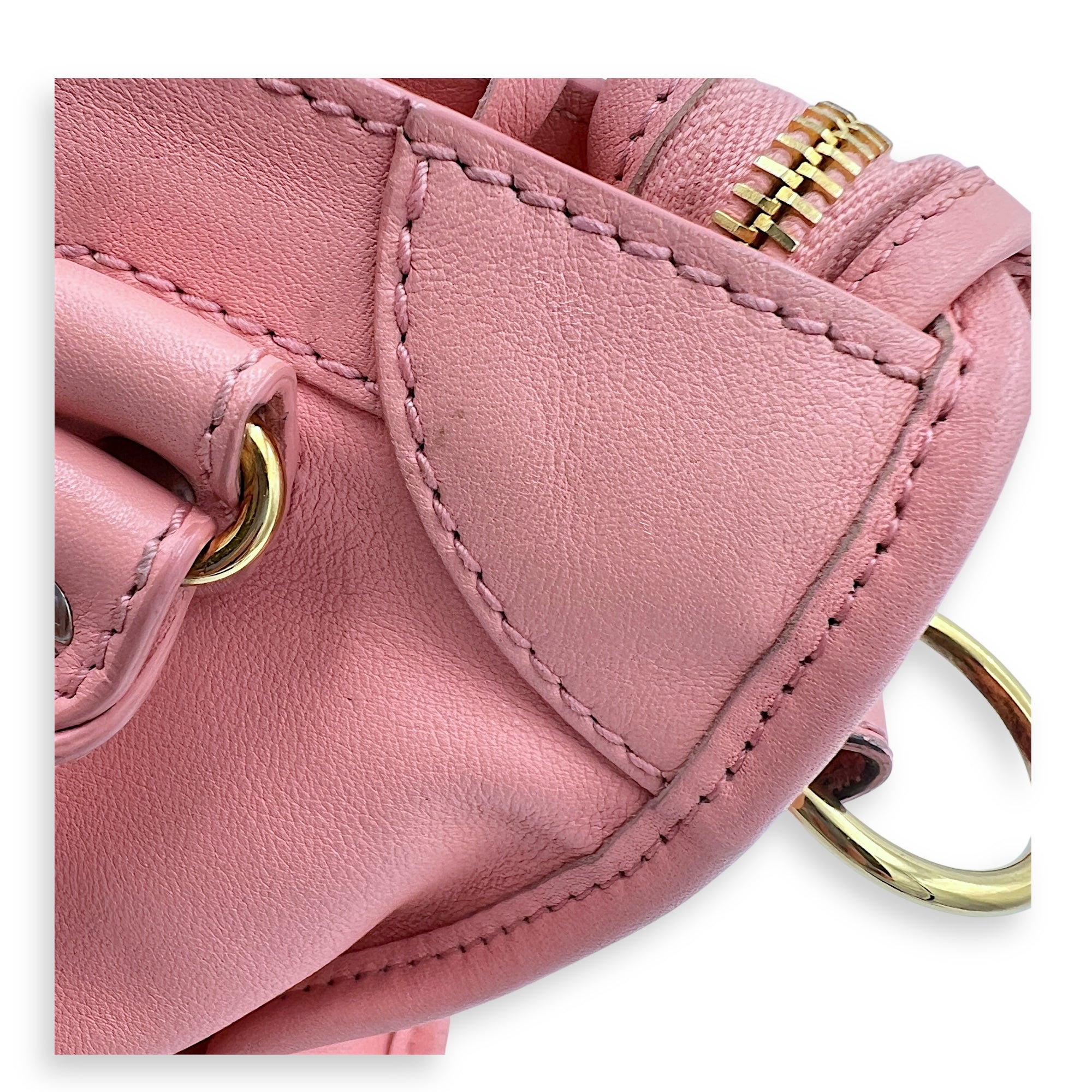 City Crossbody Bag Pink in Calfskin, Mixed hardware