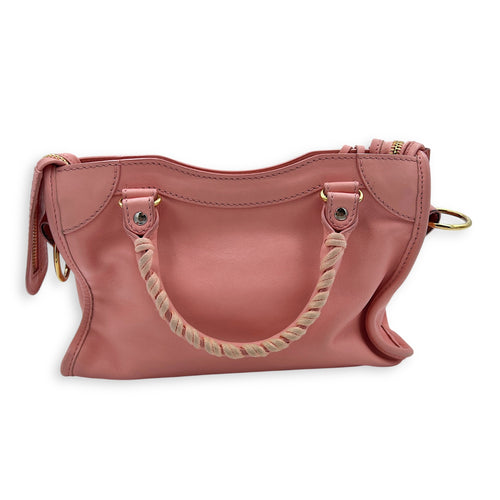 City Crossbody Bag Pink in Calfskin, Mixed hardware