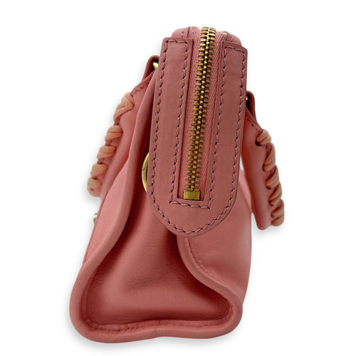 City Crossbody Bag Pink in Calfskin, Mixed hardware