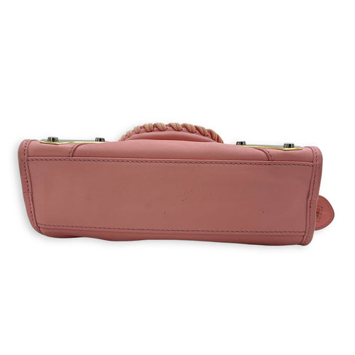City Crossbody Bag Pink in Calfskin, Mixed hardware