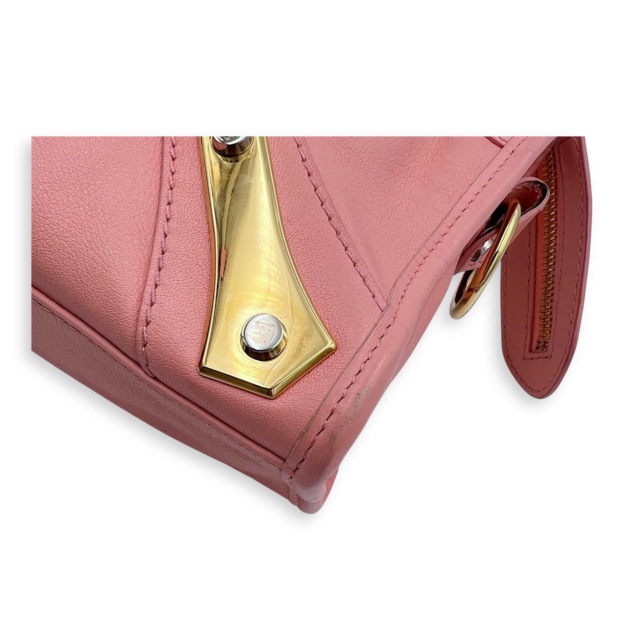 City Crossbody Bag Pink in Calfskin, Mixed hardware
