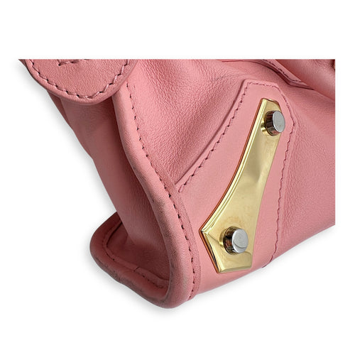 City Crossbody Bag Pink in Calfskin, Mixed hardware