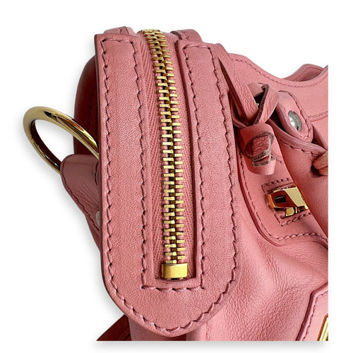City Crossbody Bag Pink in Calfskin, Mixed hardware