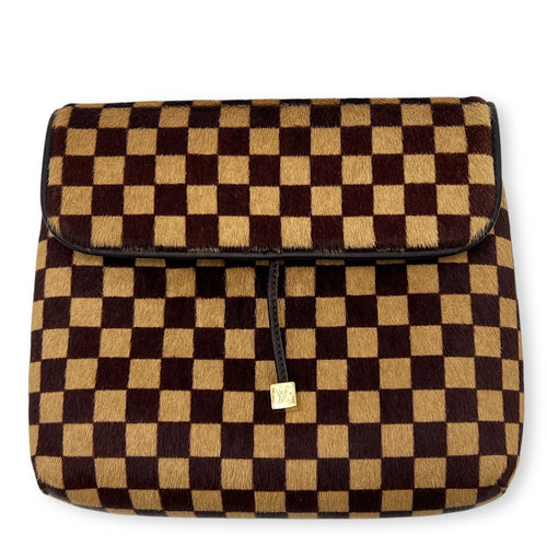 Sauvage Gazelle Brown Belt in Pony Hair, Gold hardware