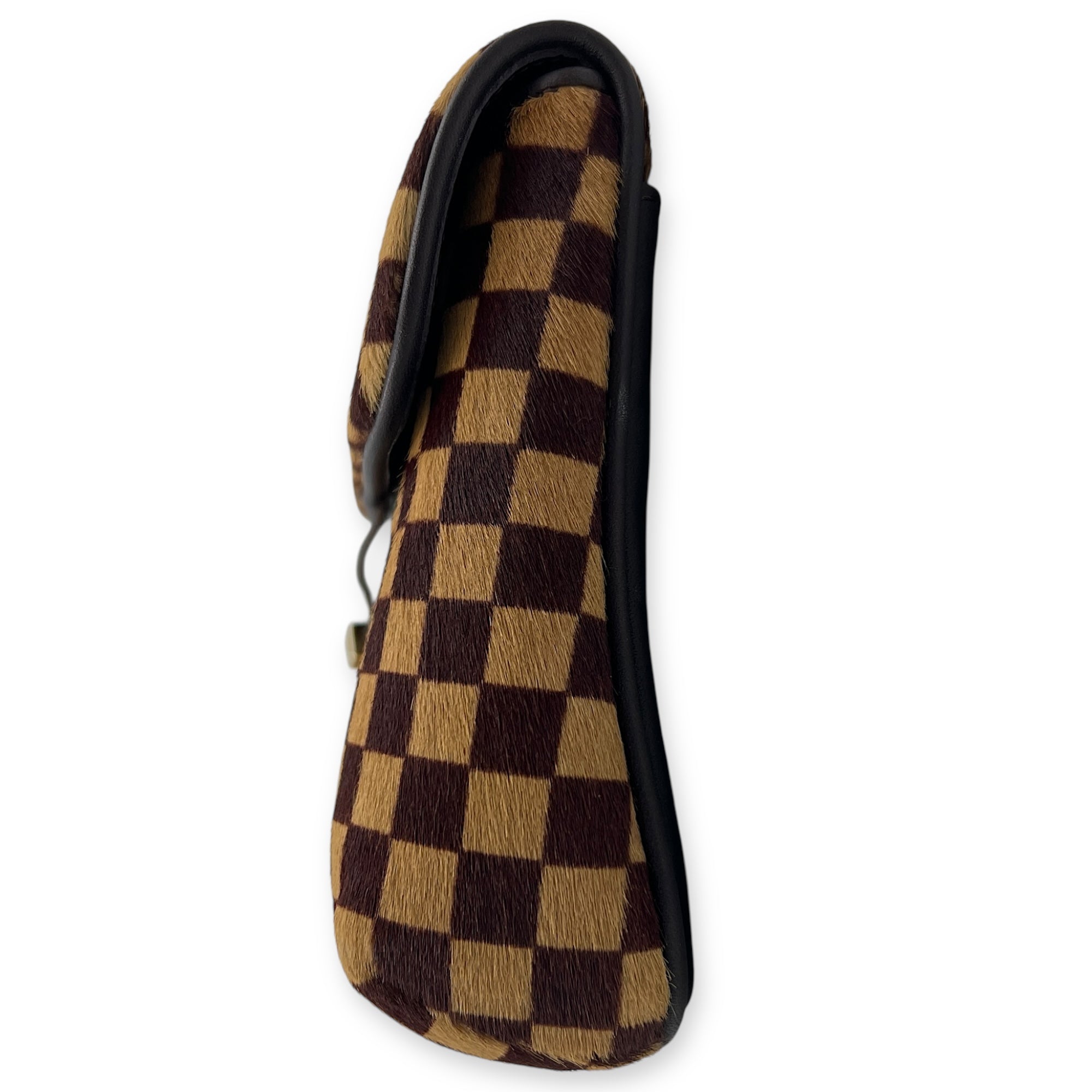 Sauvage Gazelle Brown Belt in Pony Hair, Gold hardware