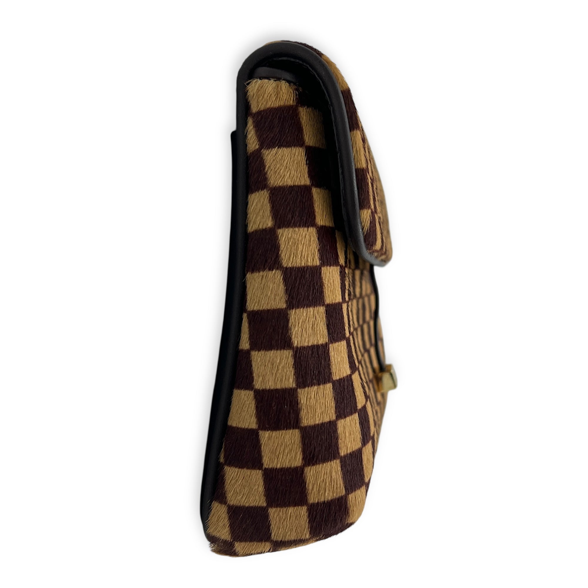Sauvage Gazelle Brown Belt in Pony Hair, Gold hardware