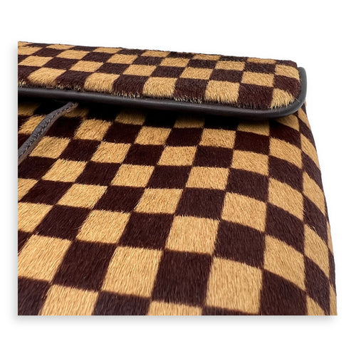 Sauvage Gazelle Brown Belt in Pony Hair, Gold hardware