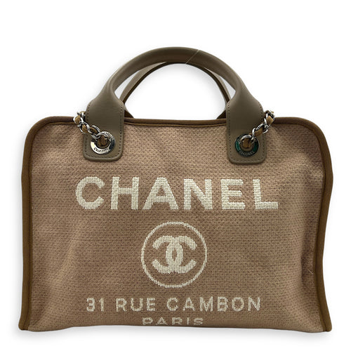 Deauville Bowling Pink Shoulder Bag in Canvas, Silver hardware
