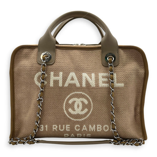 Deauville Bowling Pink Shoulder Bag in Canvas, Silver hardware