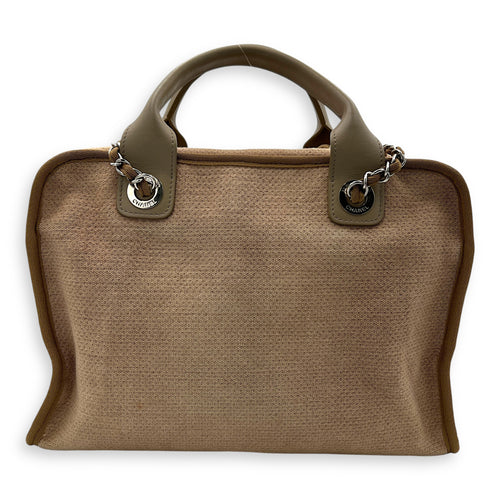 Deauville Bowling Pink Shoulder Bag in Canvas, Silver hardware
