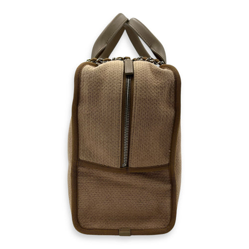 Deauville Bowling Pink Shoulder Bag in Canvas, Silver hardware