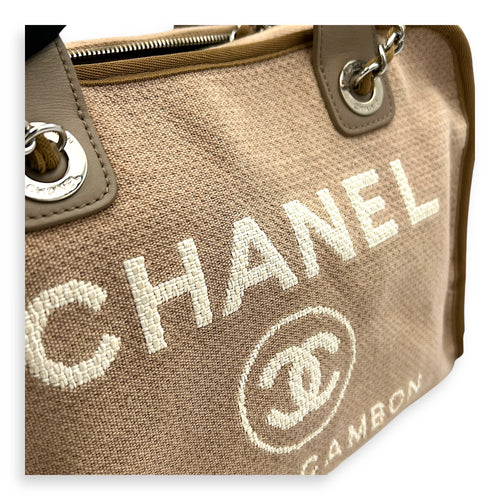 Deauville Bowling Pink Shoulder Bag in Canvas, Silver hardware