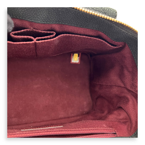 Globe Trotter Top Handle Bag Black in Caviar Leather, Gold hardware
