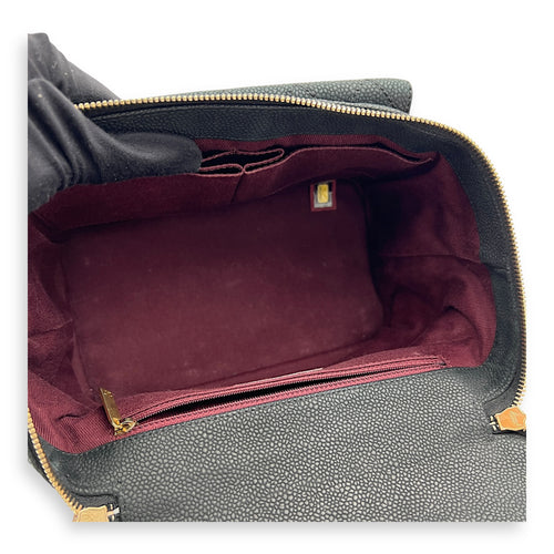 Globe Trotter Top Handle Bag Black in Caviar Leather, Gold hardware